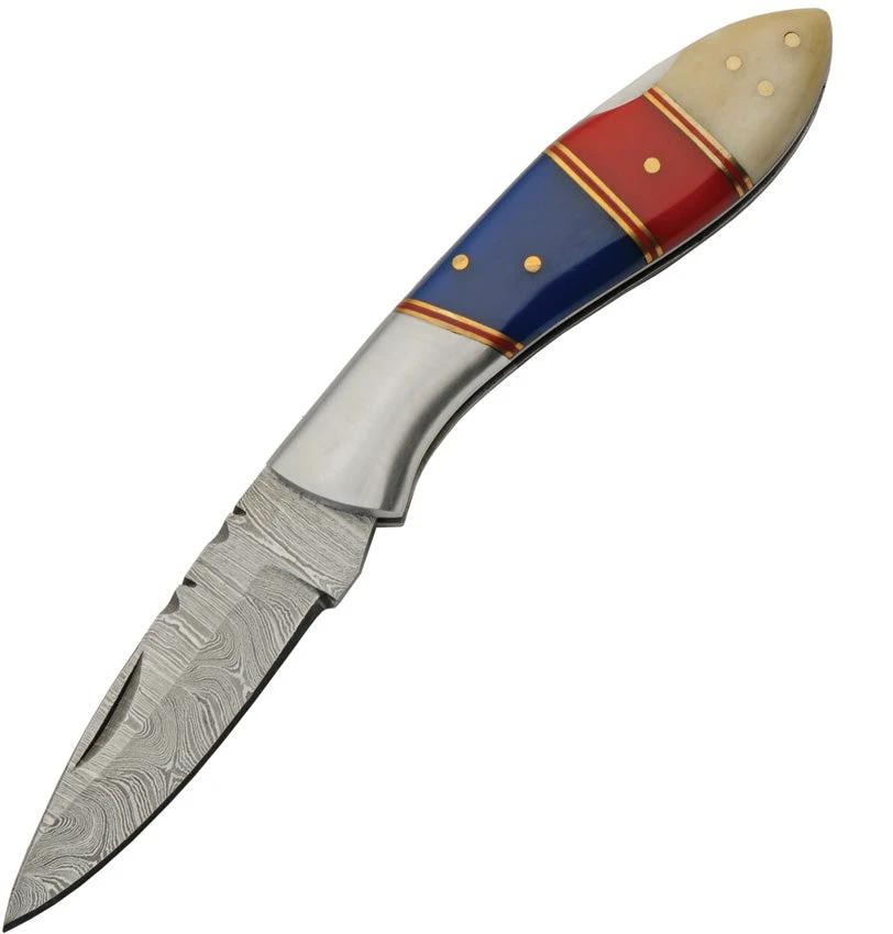 Damascus Lockback Red Blue DM-1301 by Damascus