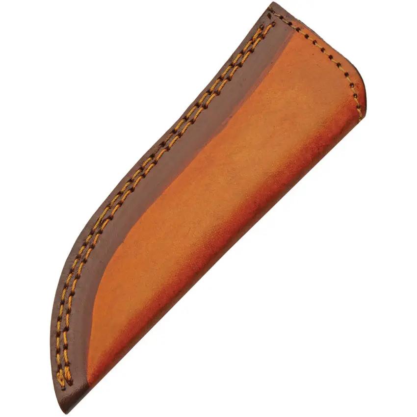Damascus Hunter DM-1336 - Full Tang Damascus Blade Knife With Brown Wood Handle And Leather Sheath by Damascus