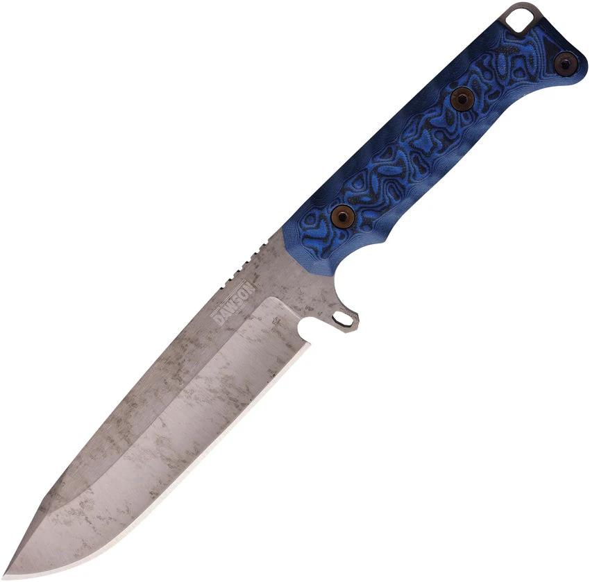 Dawson Knives Valor Fixed Blade Black/Blue 765454441553 by Dawson Knives