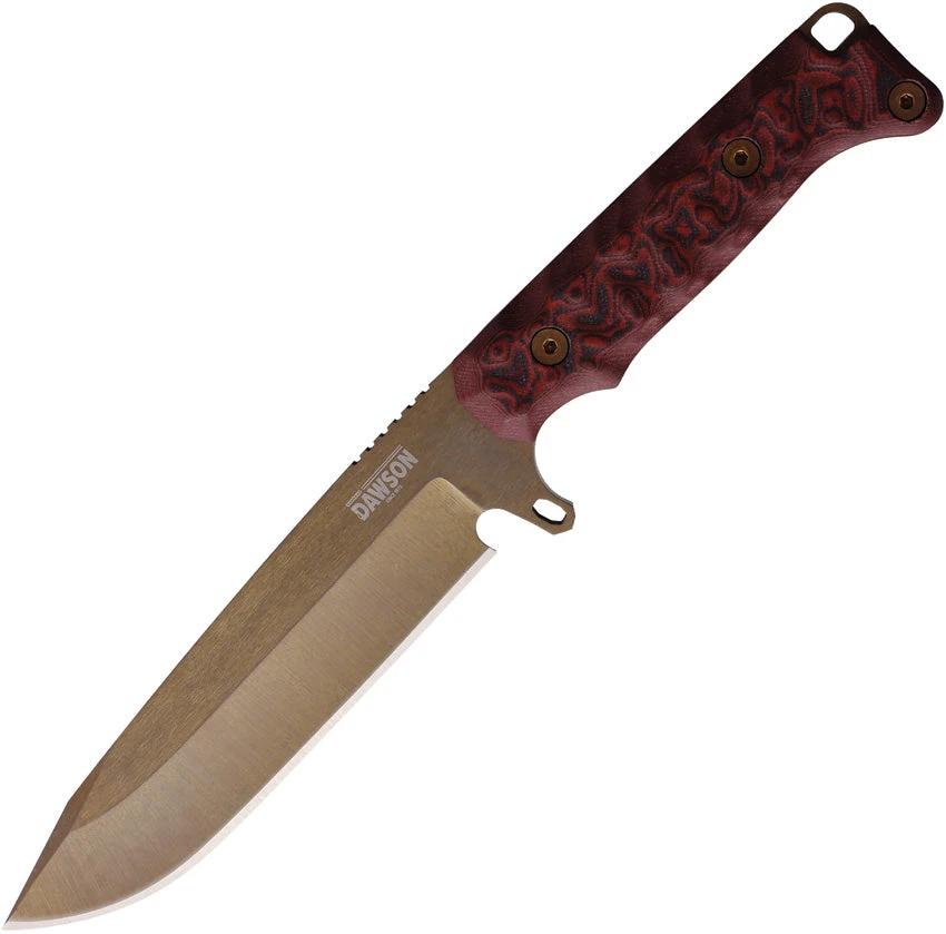Dawson Knives Valor Fixed Blade Black/Red 765454441584 by Dawson Knives