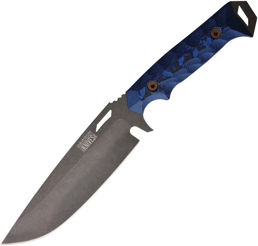 Dawson Knives Summit Fixed Blade Blk/Blue 766162860011 by Dawson Knives