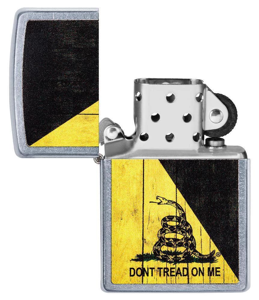Zippo Dont Tread on Me® Woodgrain Street Chrome™ Lighter by Zippo