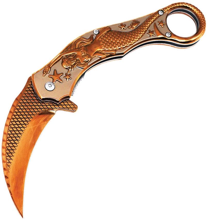 ElitEdge Mermaid Karambit Linerlock Ros 10-A120RG by ElitEdge