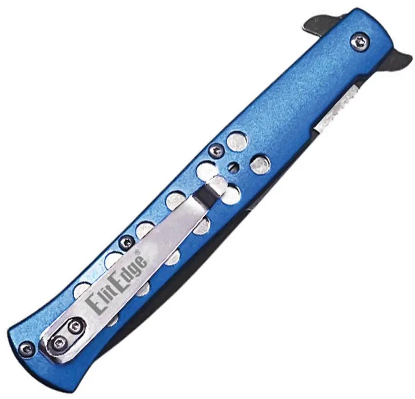 ElitEdge Linerlock AO Blue 10 A128BL - Assisted Opening Knife With Blue Aluminum Handle And Spear Point Blade by ElitEdge