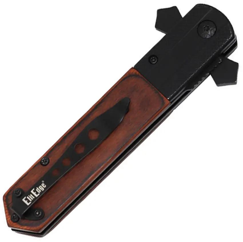 ElitEdge Knight Warrior Linerlock Brown - Assisted Opening Folding Knife With Extended Tang by ElitEdge