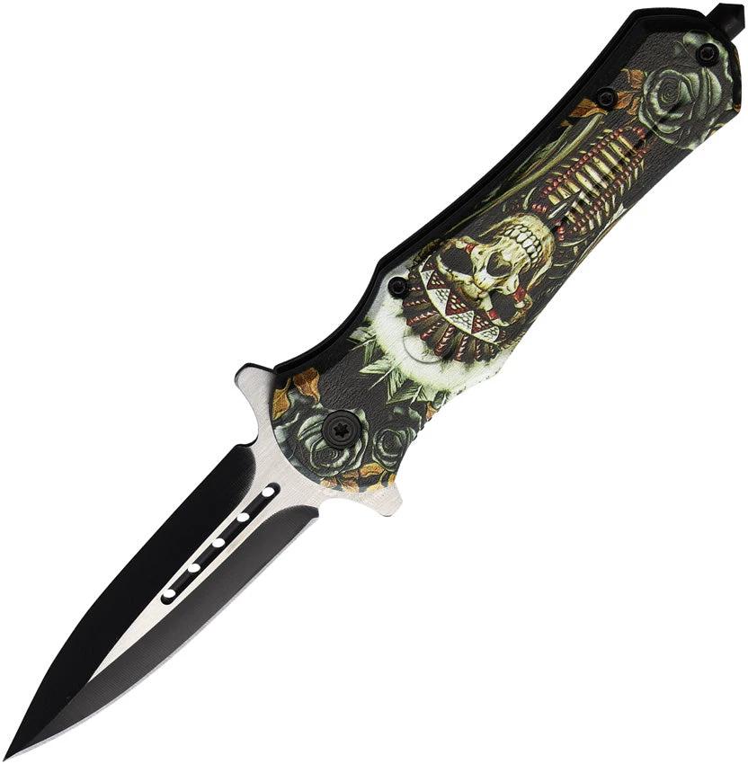 ElitEdge Linerlock A/O West Skull 10-A90SKIN by ElitEdge