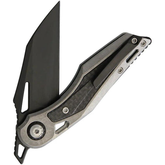 EOS Urchin Friction Folder - Nitro V DLC Blade, Stonewash Titanium Handle With Carbon Fiber Inlay by EOS