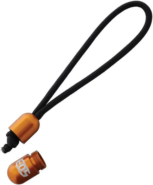 EOS Pill Bead Lanyard - Two Piece Screw Together Bead Conceals Knot Aluminum Orange by EOS