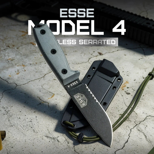 ESEE Model 4 Stainless Serrated ESEE-4S-MB-B by ESEE