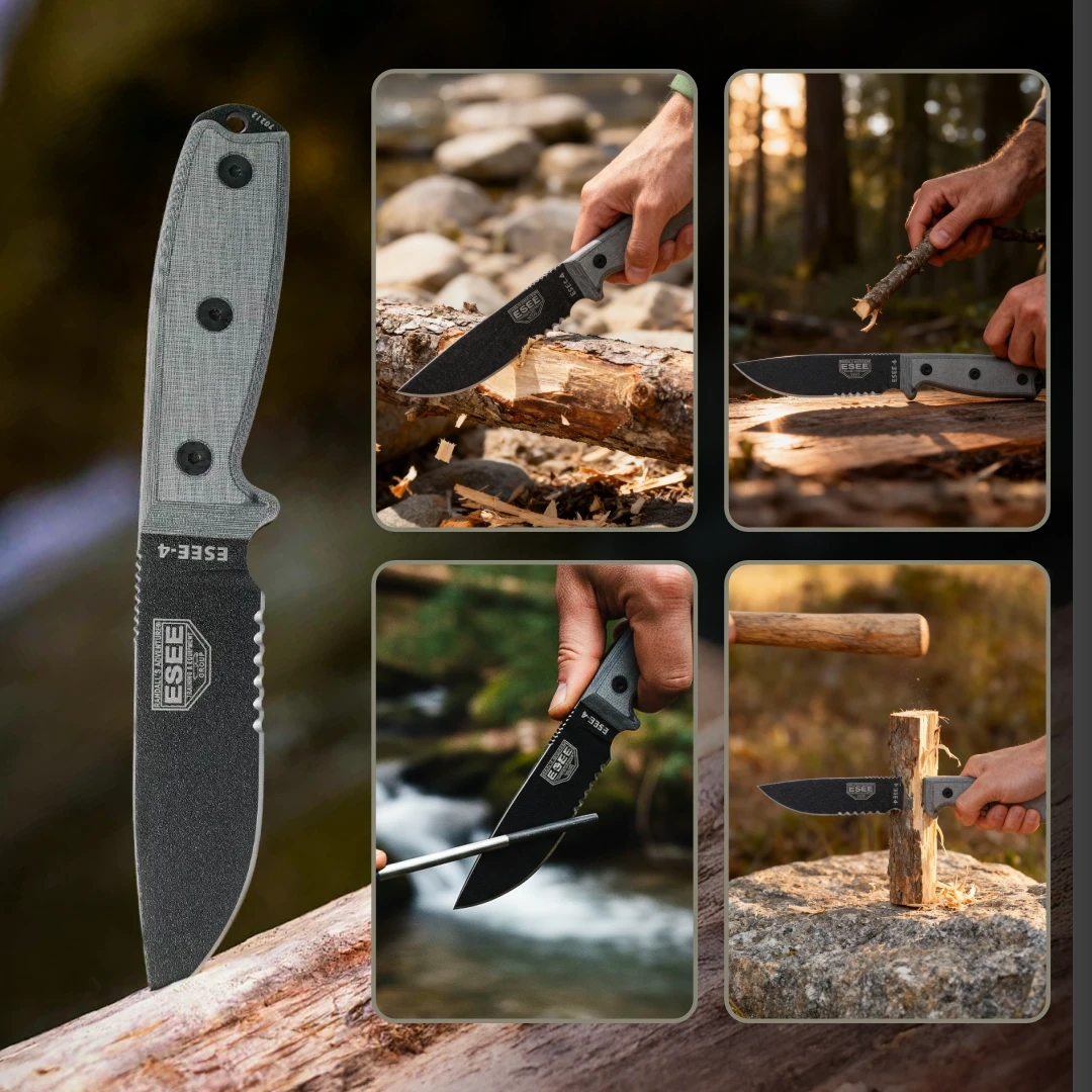 ESEE Model 4 Stainless Serrated ESEE-4S-MB-B by ESEE