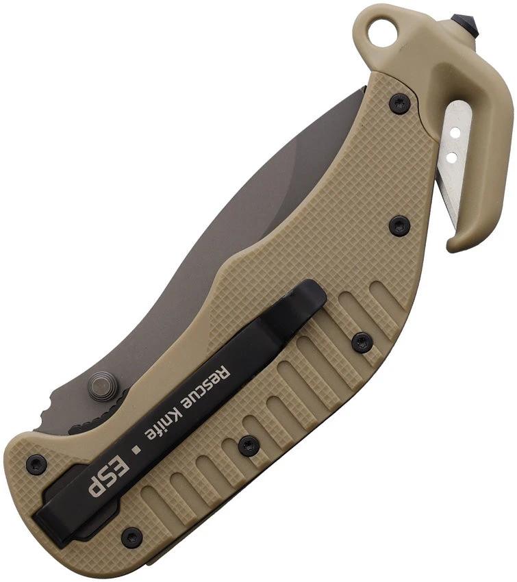EURO SECURITY PRODUCTS Rescue Linerlock Tan RKK-01 by EURO SECURITY PRODUCTS