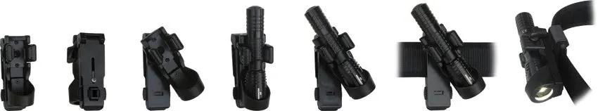 EURO SECURITY PRODUCTS Universal Flashlight Holder LHU 54 27 24 26 - 360 Degree Rotation Plastic Mount for ARTAX by EURO SECURITY PRODUCTS