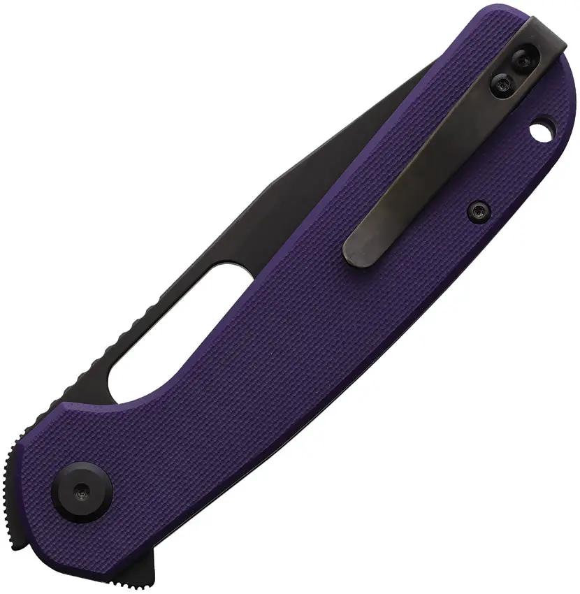 Eutektik Trinity Linerlock - Purple G10 Handle With Blackwash 14C28N Blade Extended Tang by Eutektik