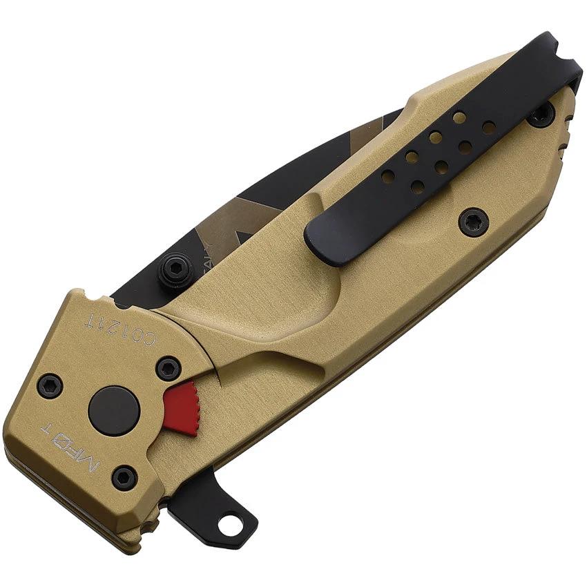 Extrema Ratio MF0 T Linerlock Desert Tactical Knife Bohler N690 Tanto Blade Extended Tang Glass Breaker For Pros by Extrema Ratio