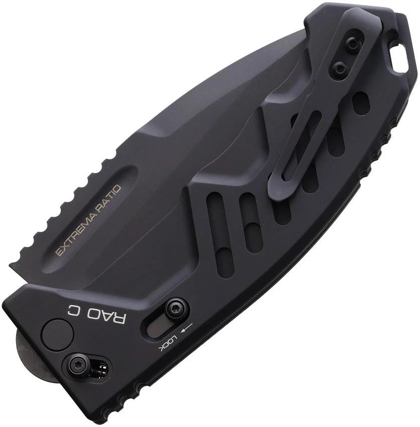 Extrema Ratio RAO C Crossbar Lock Knife Black Anodized Aluminum Handle EDC Tactical Drop Point N690 by Extrema Ratio