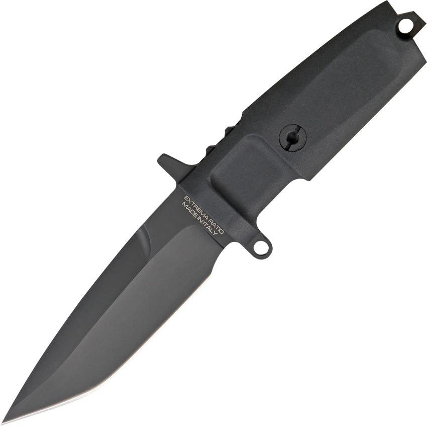Extrema Ratio Col Moschin Compact Tactical Knife 8.5in Overall N690 Black Coated Blade Forprene Handle Tek Lok Sheath by Extrema Ratio