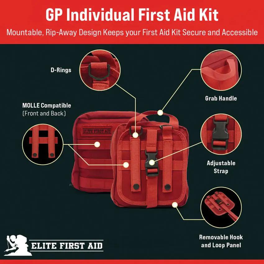 Elite First Aid GP IFAK Black - Compact Tactical First Aid Kit For Field Readiness by Elite First Aid