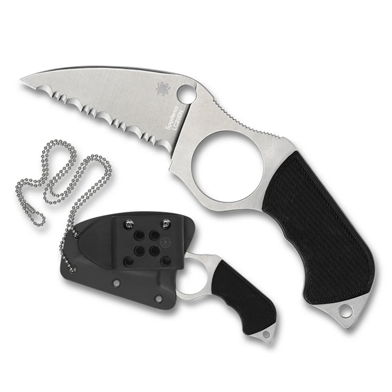 Spyderco Swick 5 Fixed Blade Serrated Knife for Outdoor Enthusiasts Durable EDC Survival by Spyderco