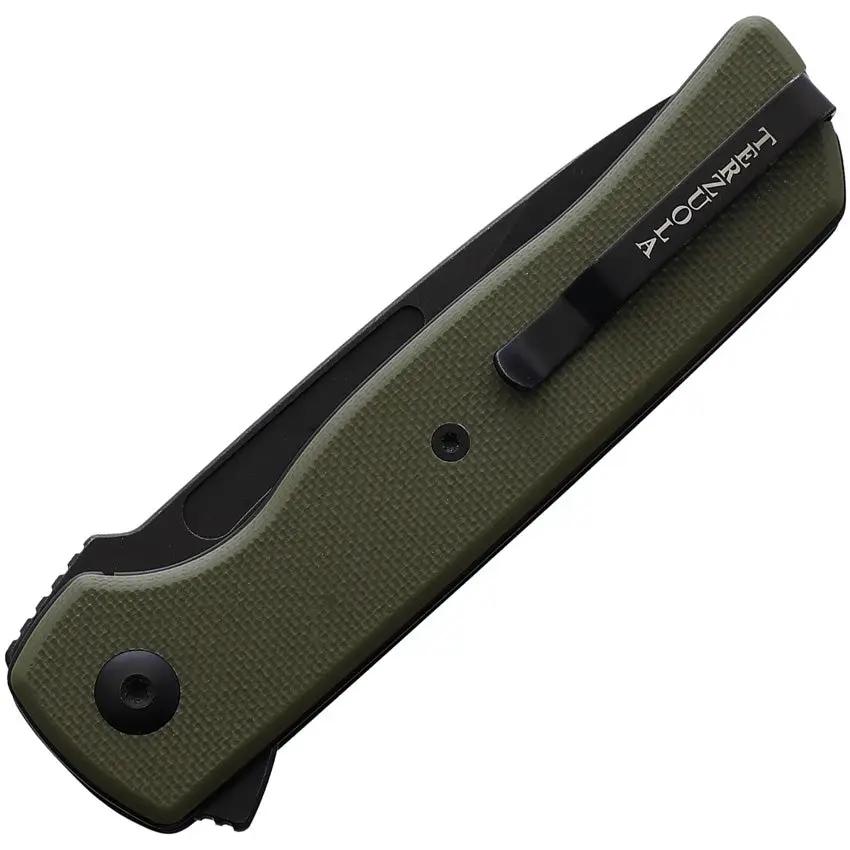 Terzuola Knives ATCF Lite Linerlock Green Handle - Black Nitro V Blade And G10 Scale With Extended Tang Pocket Clip by Terzuola Knives