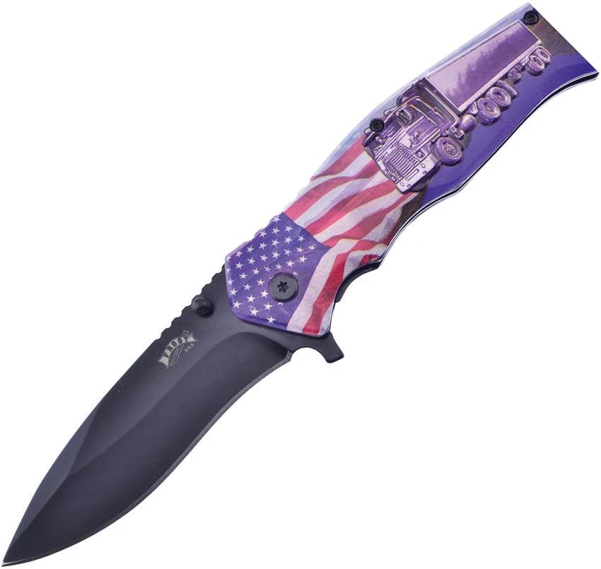 Frost Cutlery Flag/Truck Linerlock A/O FC-111AM by Frost Cutlery