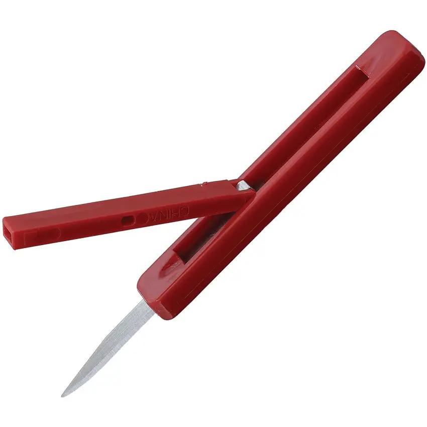 Flip-It Pocket Knife Red Handled With Unique Retracting Blade System For Safe, Compact Carry by Flip-It