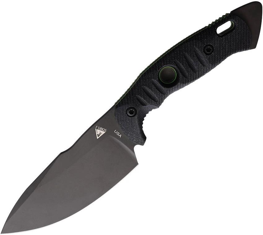 Fobos Knives Alaris Fixed Blade Black/Grn ALARIS-3V-MBL/GRN-PVD by Fobos Knives