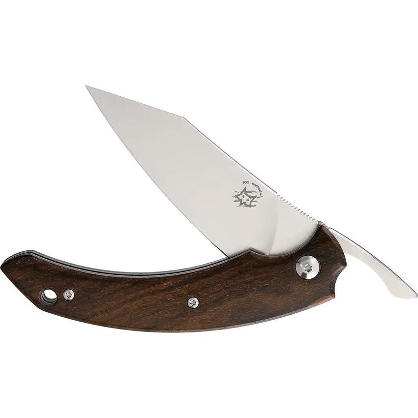 Fox Dragotac Piemontes Folder FX-518 ZW - Ziricote Wood Handles and N690Co Stainless Steel Blade by Fox