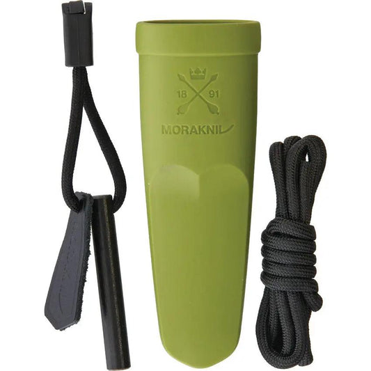 Mora Eldris Kit Green Outdoor Survival Knife For Outdoor Enthusiasts With Paracord Fire Starter Sheath by Mora