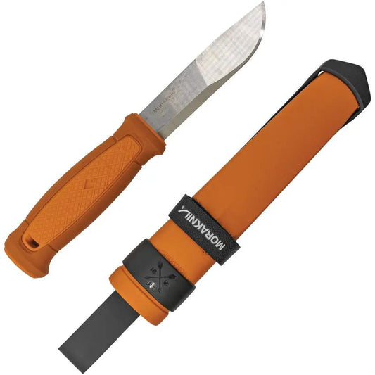 Mora Kansbol Fixed Blade Knife With Fire Starter Sheath 9 Inch Overall Orange Handle For Camping And Survival by Mora