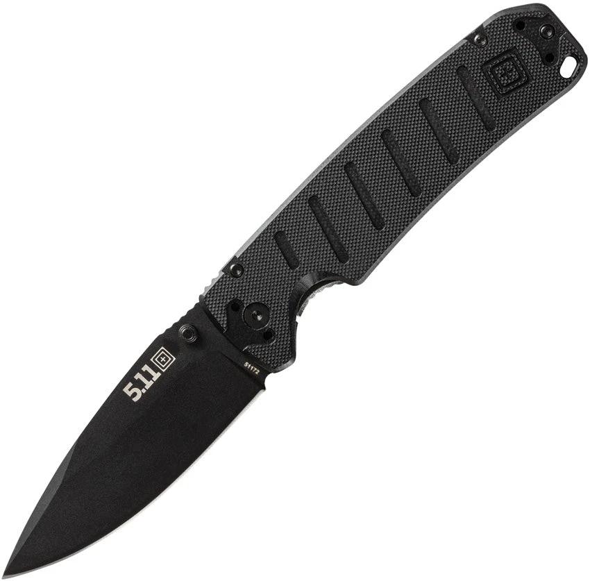5.11 Ryker Framelock Folding Knife Black G10 Handle D2 Blade 3.5in Closed Ergonomic EDC Tactical by 5.11 Tactical