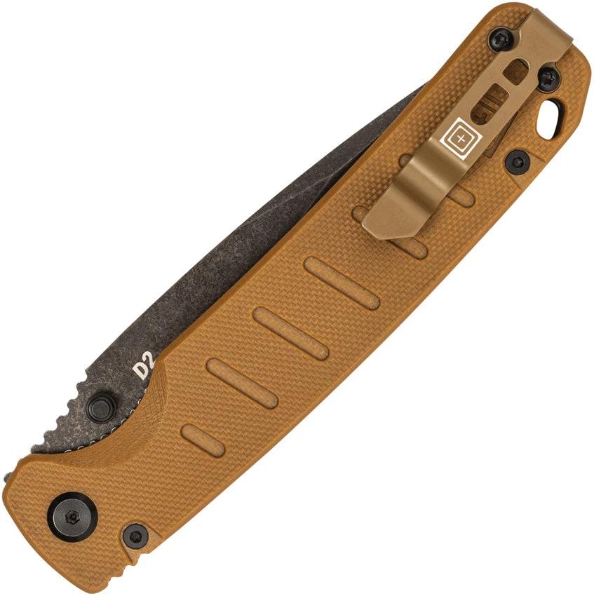 5.11 Tactical Braddock Linerlock Knife Coyote D2 Drop Point G10 Handle 3.5in Blade For EDC Pros by 5.11 Tactical