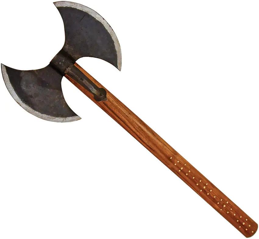 Hero Axe India Made Studded Handle Double Blade XN1002STU Carbon Steel Head 36 Inch Overall by India Made