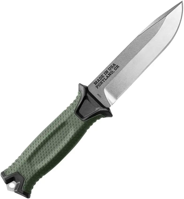Gerber Strongarm Fixed Blade Knife For Outdoor And Tactical Use Green Rubber Handle Full Tang MOLLE Sheath by Gerber