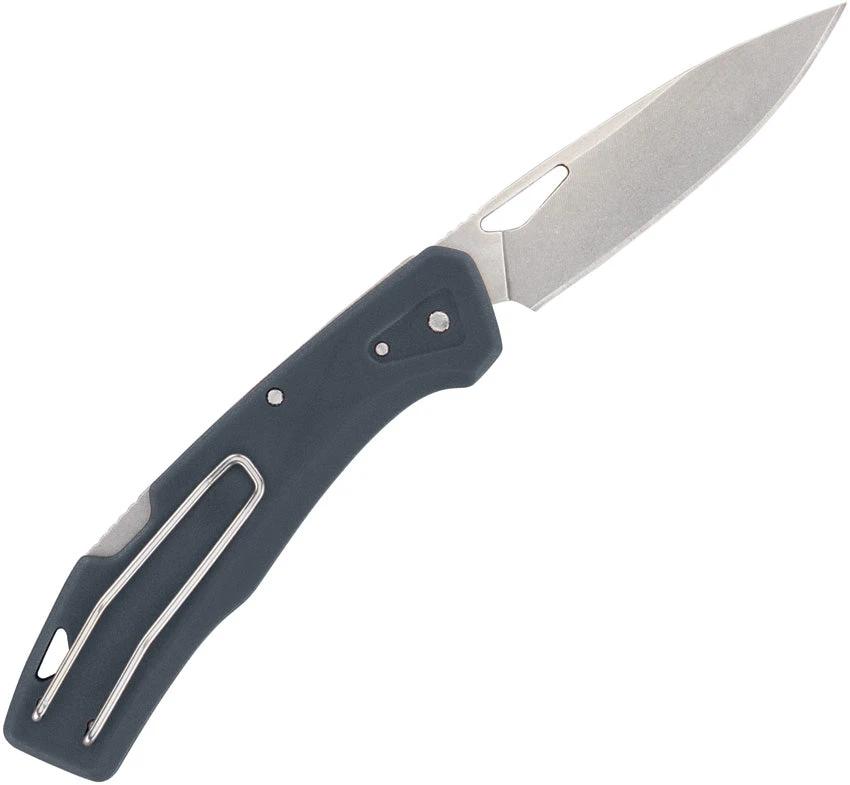 Gerber LST Lockback Knife Blue Handle With 3.75 Inch Closed 440A Blade Pocket Clip Lanyard Hole EDC For Enthusiasts by Gerber
