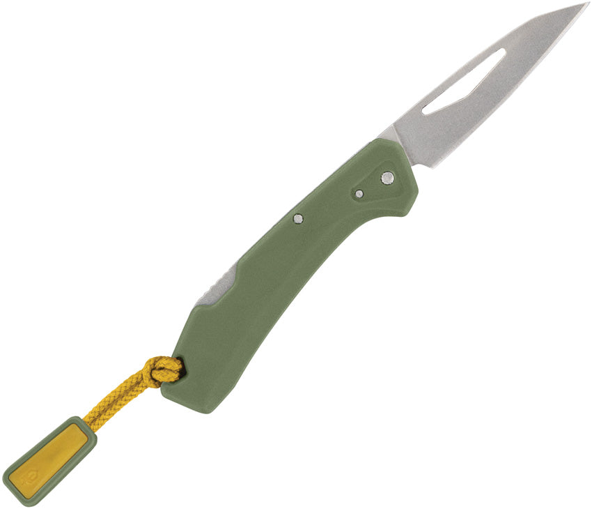 Gerber LST Mini Lockback Knife 2.75in Closed 1.75in Stonewash 440A Wharncliffe Green Handle For EDC Enthusiasts by Gerber