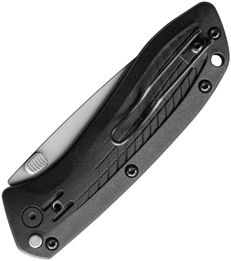 Gerber US Assist Plunge Lock Knife With Assisted Opening For EDC Enthusiasts Three Inch Partially Serrated Blade Black GRN Handle by Gerber