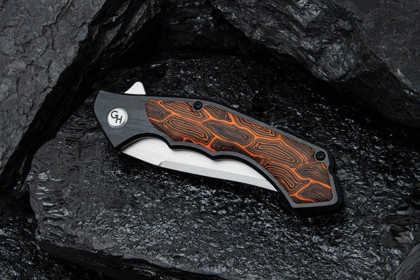 Hibben Whirlwind Hellfyre Linerlock Knife Satin Blade 7Cr17MoV Aluminum Handle Pocket Clip For EDC Enthusiasts by Hibben