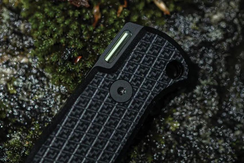 Glow Rhino Bohr Fixed Blade Knife - Black PVD Blade, DC-53 Steel, G10 Handle, Tritium Backspacer, Kydex Sheath by Glow Rhino