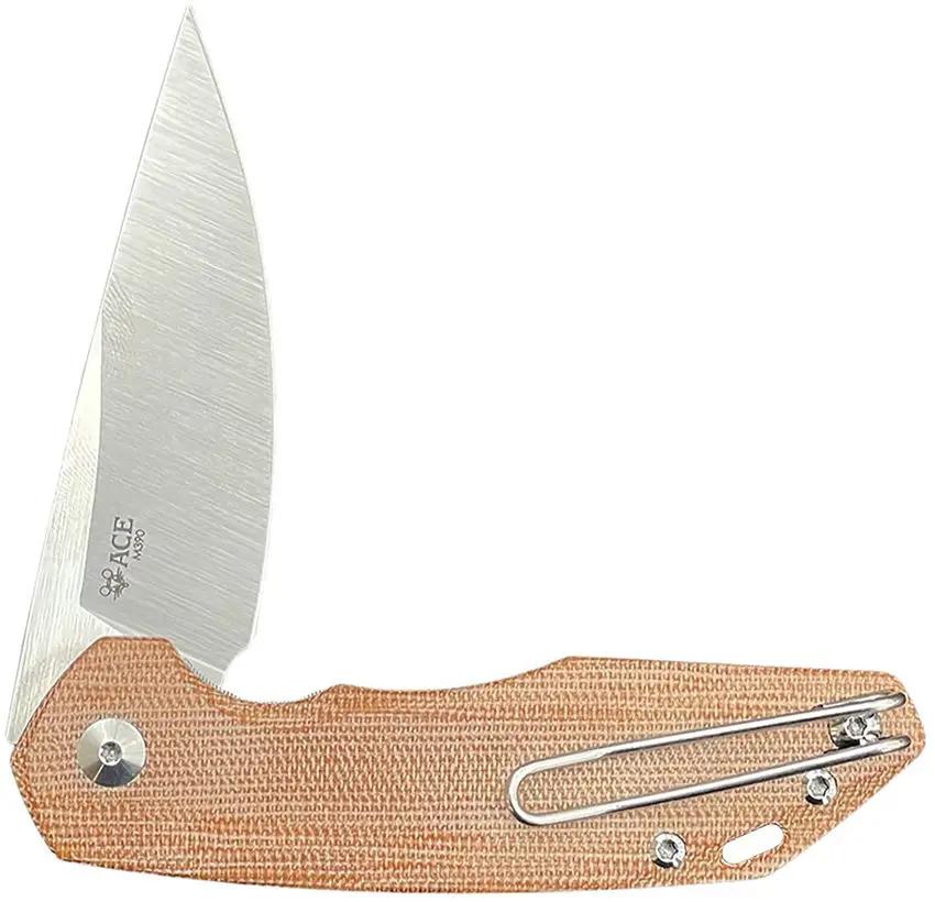 GiantMouse ACE Corta Linerlock Knife Natural Micarta M390 Blade EDC Enthusiasts Premium by Giant Mouse