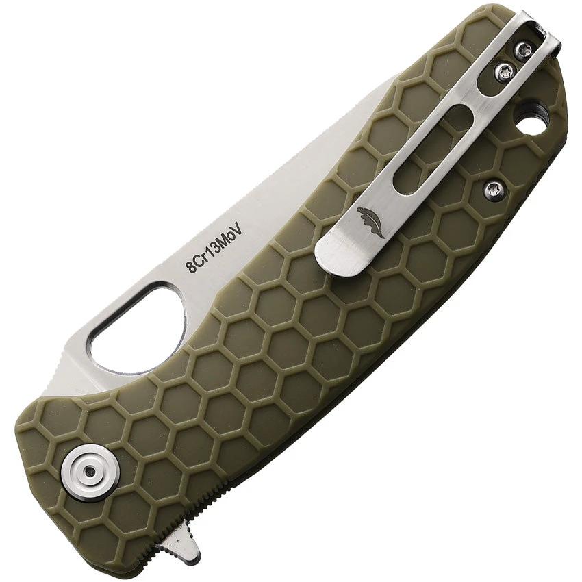 Honey Badger Knives Large Leaf Linerlock Green HB1290 by Honey Badger Knives