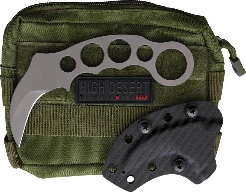 High Desert Blade Works Tarani Ar15 Karambit Gray Tar15Kg - Gray Pvd Coated D2 Steel Blade With Sheath by High Desert Blade Works