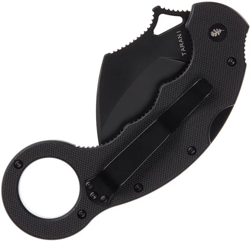 High Desert Blade Works Tarani Lockback TJBK-BB - D2 Black PVD Karambit Blade With G10 Handle And BRAMP Kinetic by High Desert Blade Works
