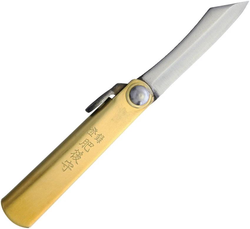 Higonokami SK Folder Brass Red Sheath NO. 1 W/ RED LEATHER CASE by Higonokami