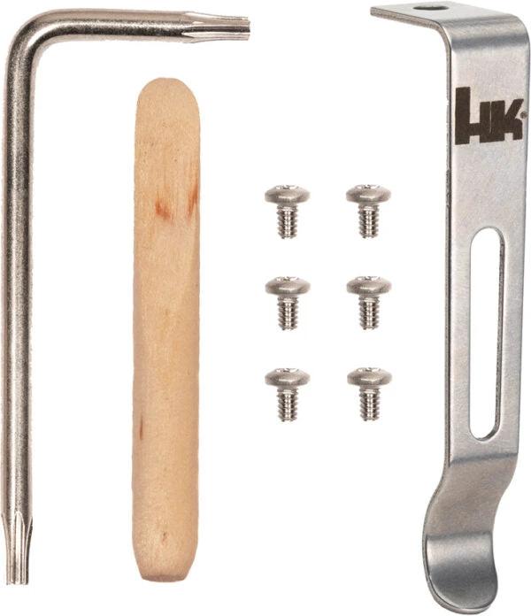 Heckler and Koch HK Incursion Clip Kit for OTF Knives Satin Pocket Clip L Key Screws by Heckler & Koch