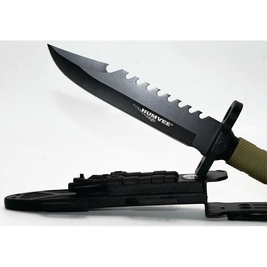 Humvee Next Gen Survival Knife HMV-KFXB-02 - Sawback Stainless Blade, Hammer-Back, Compass Fire Starter and Whistle by Humvee