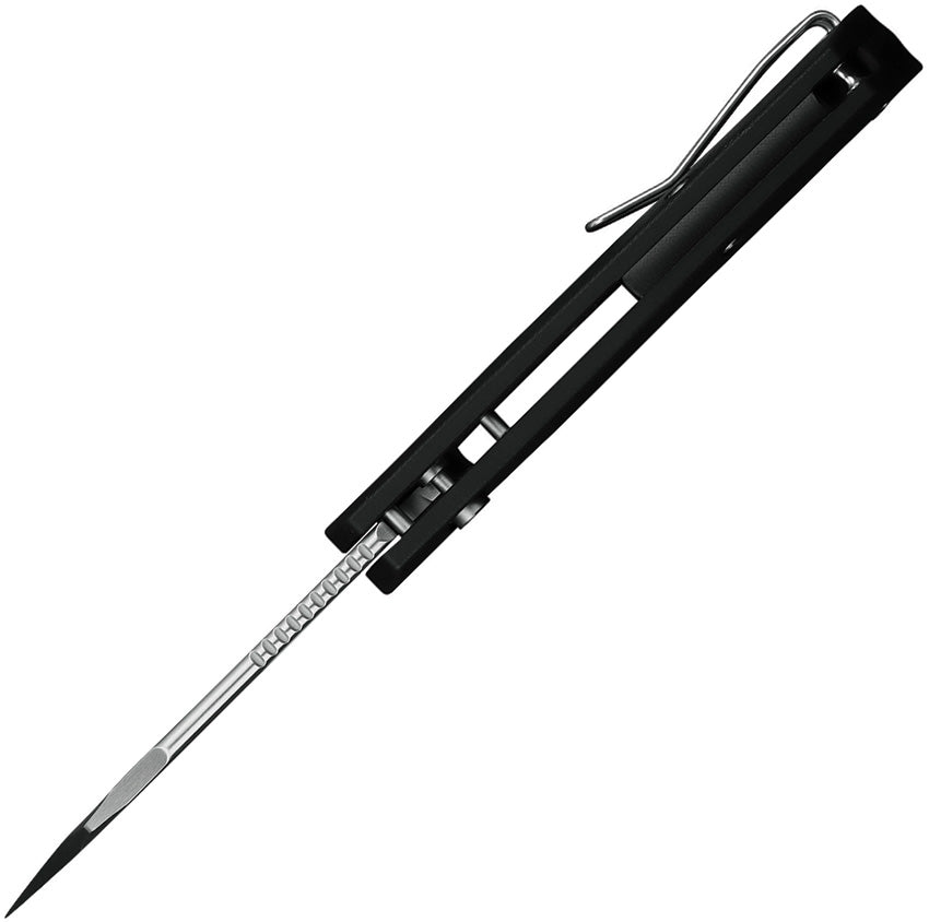 Ironfly Yolo Button Lock Knife - Satin 14C28N Sandvik Stainless Cleaver Blade With Black G10 Handle by Ironfly