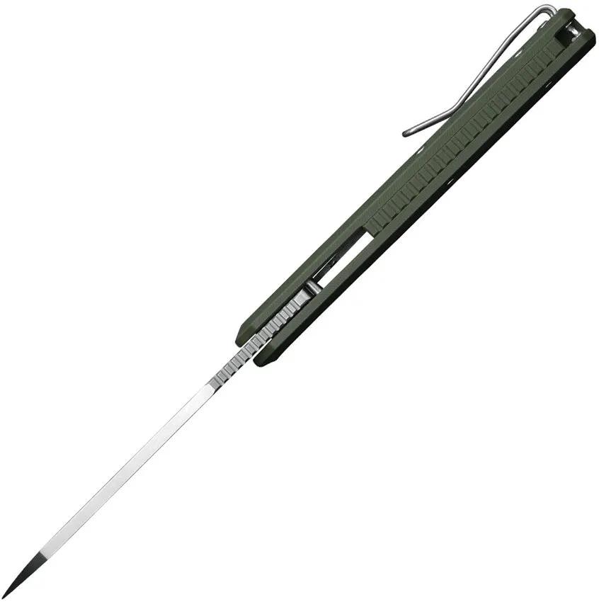 Ironfly Syperfly Linerlock Knife - Army Green G10 Handle, Satin 14C28N Blade 4.88in Closed by Ironfly