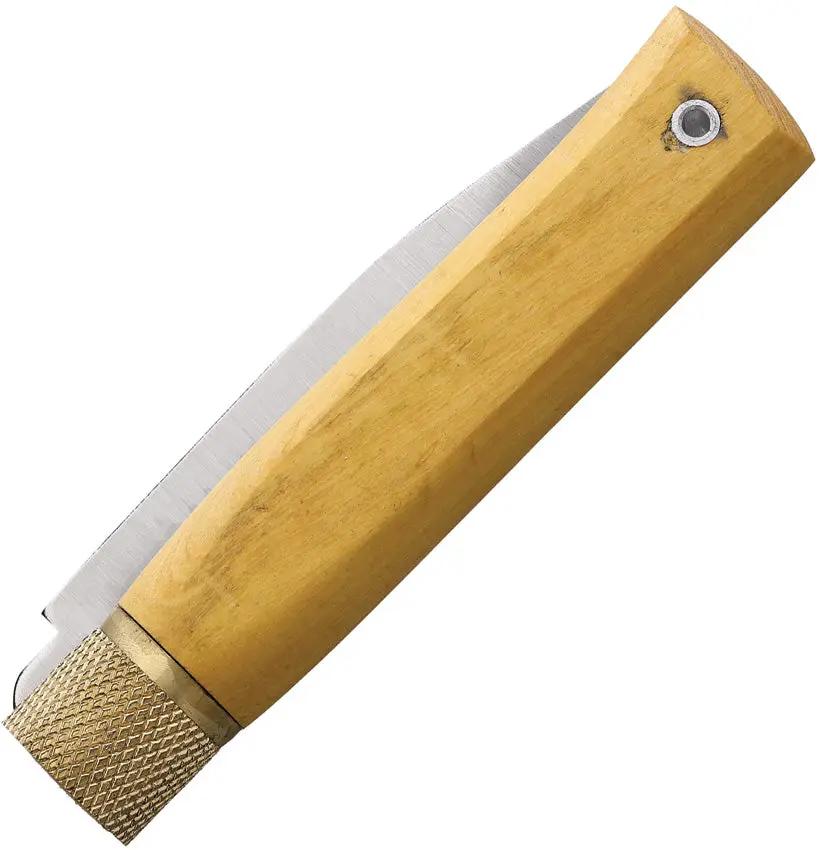 Jose Da Cruz Large Folder Boxwood Folding Knife - Satin Finish Carbon Steel Blade by JOSE DA CRUZ