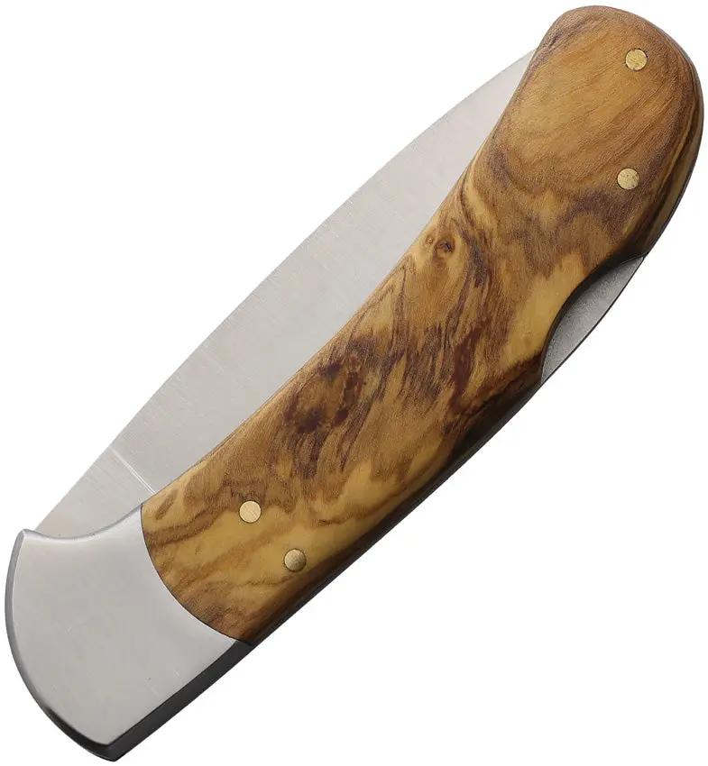 Joker Cocker Lockback Knife Olive Wood NO47 Handle Premium Satin Blade 3.25in, 4.5in Closed For EDC Enthusiasts by Joker