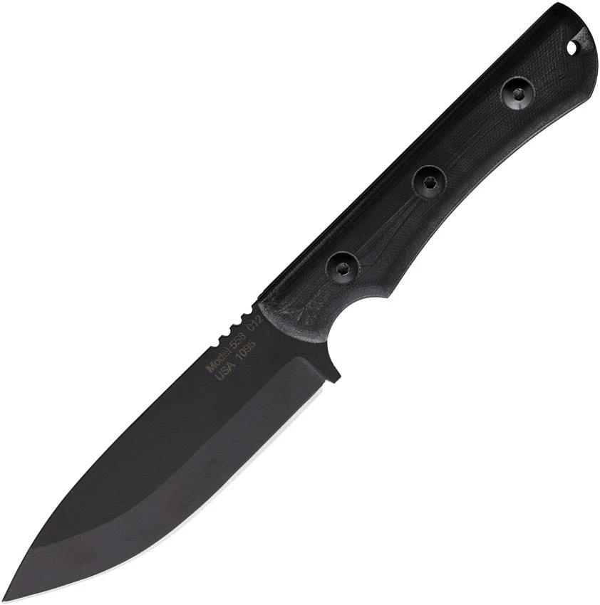 Jason Perry Blade Works Camp Knife Spear Point 558-G10-BLK by Jason Perry Blade Works